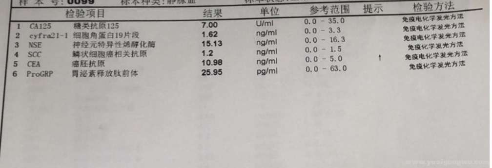 7月复查血项结果